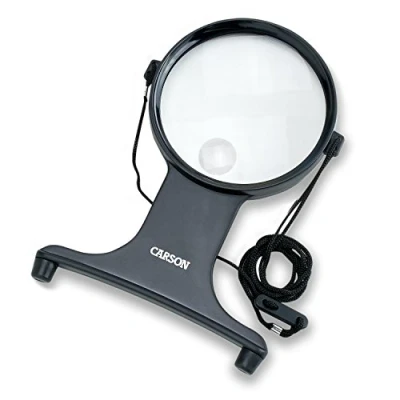 Imagen de Carson MagniFree 2x Potencia con Lente Puntual 305x, Lupa Manos Libres para Manualidades, Hobyist, Lectura (HF 25)