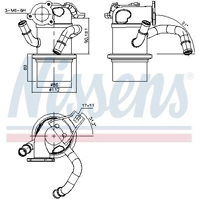 Imagen de NISSENS 989315 Enfriador EGR sin bypass de depresión SEAT: Leon III SC, Hatchback, Ateca, VOLKSWAGEN: Golf Sportsvan, Passat B8 Variant