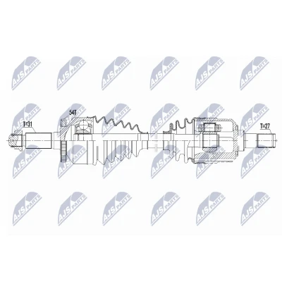 Imagen de NTY NPW KA 360 Árbol de Transmisión Eje delantero, izquierda 720 automática KIA: CARNIVAL / GRAND 3