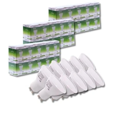 Imagen de Jandei Bombilla Led 7W GU10, Luz Blanca Cálida 3000K Paquete de 30 unidades 650 Lúmenes, No Regulable (equivalente 56W halógeno) Para interior Vida útil hasta 15 años