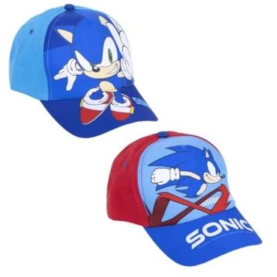 Imagen de Gorra con Visera Curva de Sonic Color Rojo Apta 4 a 8 Años Bordados la Colección para Niños Velcro Trasero Ajustable Producto Original Diseñado en España