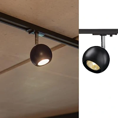 Imagen de SLV Negro monofásico Light Eye, Foco led, proyector, luminaria de Techo, Sistema Carril, iluminación Interior / GU10 50 W