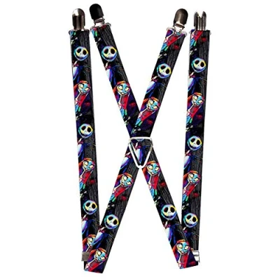 Imagen de Buckle Down Tirantes Pesadilla Antes de Navidad Jack &amp; Sally Pose El Suspensores, Multicolor, Talla única para Niños