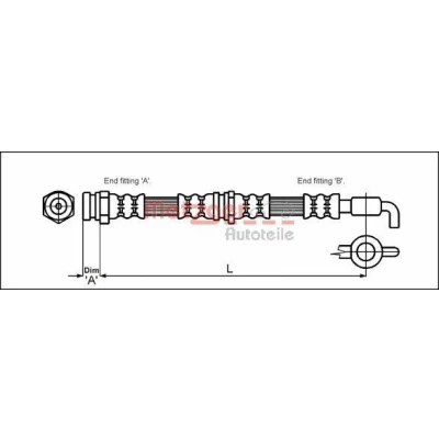 Imagen de METZGER 4114780 Latiguillos de Freno 418 M10 x 1 MAZDA: 626 V Hatchback