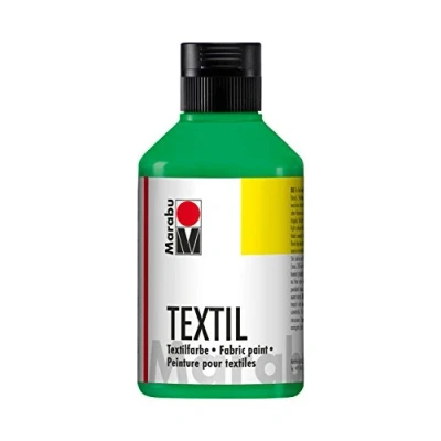 Imagen de Marabu 17160013062 pintura textil verde claro 250 ml, a base de agua, para tejidos ligeros, lavable hasta 60C, tacto suave, fácil fijar con la plancha o al horno