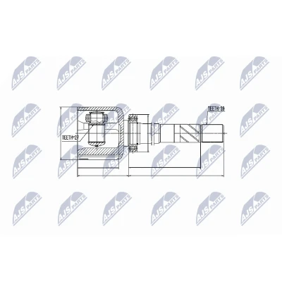 Imagen de NTY NPW RE 044 Junta Homocinética Eje delantero, derecha RENAULT: MASTER 3 Kasten