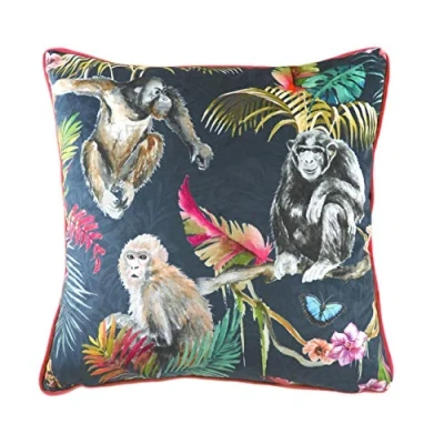 Imagen de Evans Lichfield Funda de cojín Mono la Selva, Azul, 43 x cm (Pack of 1)