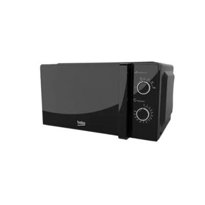 Imagen de Beko Solo Microondas MOC20100BFB Diseño negro Capacidad de 20 L Potencia 700 W Incluye descongelación automática y temporizador mecánico 30 minutos