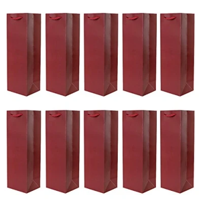 Imagen de Paquete de 10 pieces bolsos la botella regalo rojo oscuro para vino, cava y champán 36x12x10