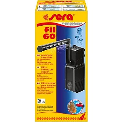 Imagen de Sera Filtro Interior de Acuario Fil 60 06843, 380 l/h para acuarios hasta litros, con Estructura Modular (con Esponja y carbón Activo)