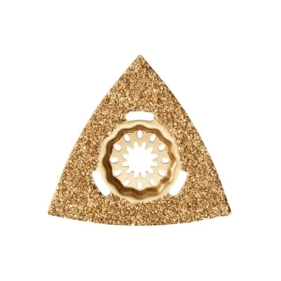 Imagen de FEIN Rascador de metal duro, Forma triangular, longitud canto 80 mm, perforado, también puede utilizarse con aspiración polvo. Alojamiento SL