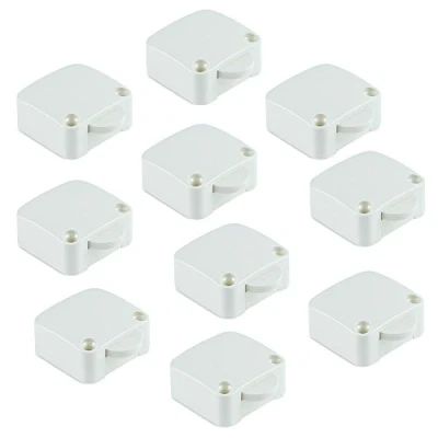 Imagen de Emuca Interruptor de contacto para puerta mueble 2 posiciones ON OFF, Blanco, Set 10 piezas
