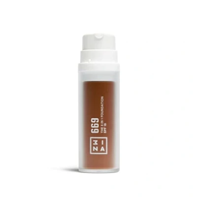 Imagen de 3INA MAKEUP The 3 in 1 Foundation 669 Base de Maquillaje Marron oscuro con Subtono Amarillo en Primer y Corrector SPF 15 Vitamina C Vegan Cruelty Free