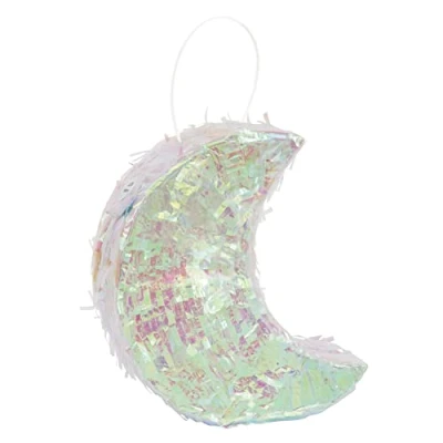 Imagen de Unique Mini Decoración de Piñata Luna Iridiscente Fiesta Galaxia Morado 1 Unidad (Paquete 1), color iridescent (26363)