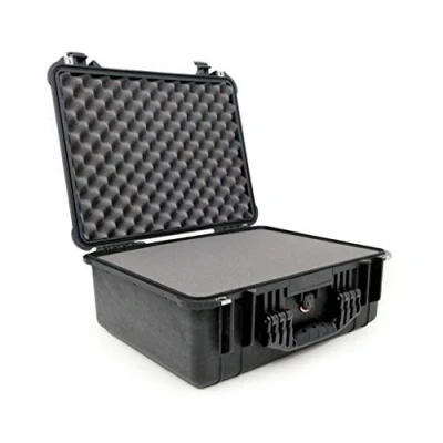 Imagen de PELI 1550 Maleta estanca Profesional para el Transporte de Equipos electrónicos, IP67 e Impermeable al Polvo, 33L Capacidad, Fabricada en Alemania, con Espuma Personalizable, Color Negro