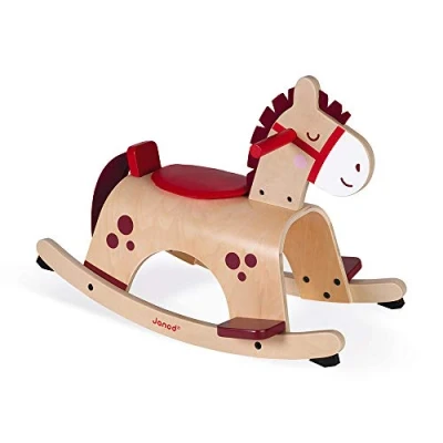 Imagen de Janod Mecedora de madera en forma Pony Colores Suaves y Moda Ideal para Aprender el Equilibrio Sistema Anti Inclinación Juguete Niños 1 a 2 años, J08023