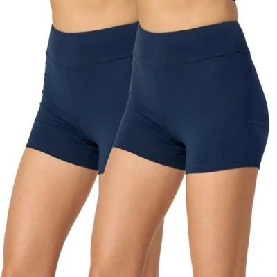 Imagen de Merry Style Pantalones Cortos Mujer Leggins Shorts 2Pack MS10 359 (2Pack Azul Marino/Azul Marino,XS)