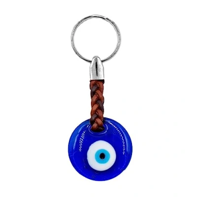 Imagen de Claro Schmuck Llavero de metal 2 mm grosor, correa piel sintética, longitud total: 9 cm 11 aprox, Ojo turco, Talla única
