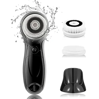 Imagen de TOUCHBeauty Cepillo de Limpieza Facial para Hombre, Limpiador con Soporte, 3 Cabezales Exfoliantes, Doble Velocidad, Impermeable, Funciona Batería, AG 0759M