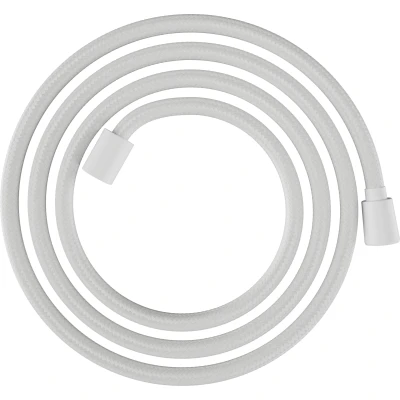 Imagen de hansgrohe Designflex, flexo de ducha universal 2,00 m, sistema anti torsión, manguera flexible y resistente a las torceduras, incl. juntas, blanco mate