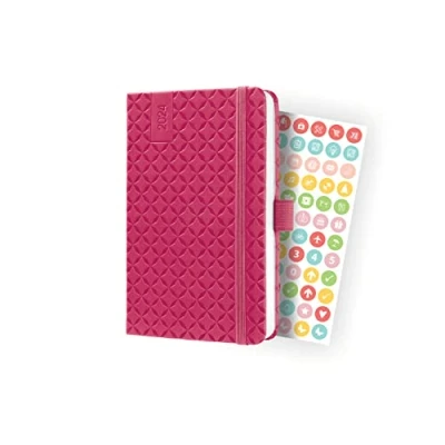 Imagen de SIGEL J4104 Jolie Agenda semanal 2024, tapa dura, 9,5 x 15 cm, 174 páginas, pink