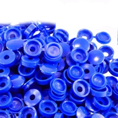 Imagen de 50 Tapas de Rosca plástico con bisagras, Plegables a presión, para Protectores Tornillos M4 Muebles Decorativos (Azul Oscuro)