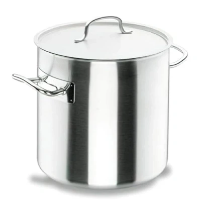 Imagen de LACOR Olla alta de acero inoxidable, con tapa, apta para todo tipo cocinas, acabado mate, capacidad 25,7 L, altura 32 cm, diámetro metal, plata, Ø (cm)