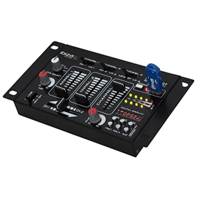 Imagen de Ibiza DJ21USB BT Mezclador de 4 vías/7 canales con varias entradas Bluetooth y USB Negro