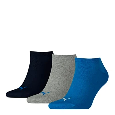 Imagen de PUMA Calcetines unisex invisibles, 6 unidades, talla: 39 42, color: azul/gris melange (277)