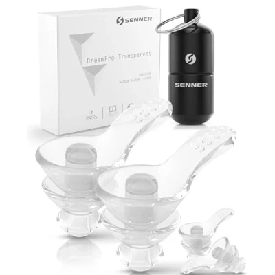 Imagen de Senner ® DreamPro Tapones para dormir tranquilamente Protección auditiva en entornos ruidosos, de lado (SNR 29dB) Anti ronquidos Hipoalergénicos, 2 tamaños, Estuche aluminio