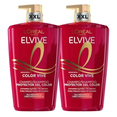 Imagen de L&#039;Oréal Paris Elvive Color Vive Pack 2 Champú Protector para el Pelo Teñido, 1 L