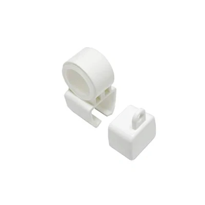 Imagen de GARDINIA Soporte con tapas finales para raíles en U, Blanco, 2 Sets, Plástico,