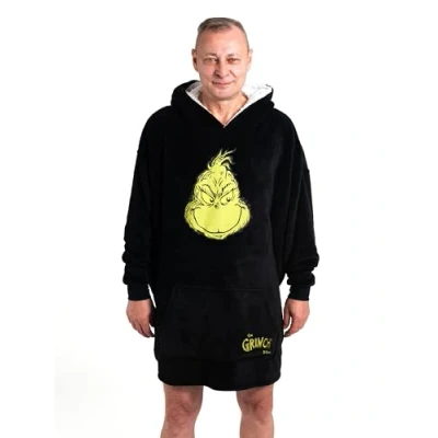 Imagen de United Labels The Grinch Oversize Cozy Hoodie for Men Oversized Men&#039;s Cosy Sweater Fluffy Blanket Negro