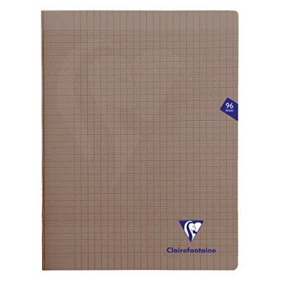 Imagen de Clairefontaine 363361C Un cahier piqué Mimesys 96 pages 24x32 cm 90g grands carreaux, couverture polypro (plastique), Gris