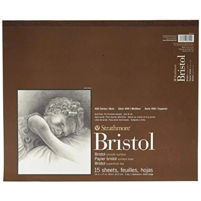 Imagen de Strathmore (475 14 STR 475 Almohadilla Bristol de 15 Hojas, x 17 Pulgadas, Papel, Blanco, 14&quot;X17&quot;