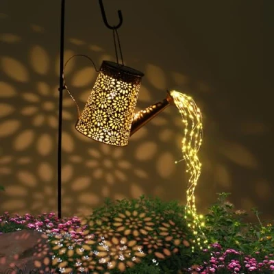 Imagen de GuKKK Regadera Solar Luces Decoraciones de Jardín, LED para Jardín con Diseño Estrella, Impermeable Luz Hadas Cielo Estrellado Soporte, Valla Parque, Césped, Patio (F)