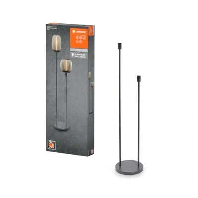 Imagen de LEDVANCE lámpara de pie decorativa con 2x casquillo E27, dos soportes (altura 78cm y 110cm), gris oscuro, cable alimentación 1,8m, LED OSRAM 1906 a juego disponible por separado