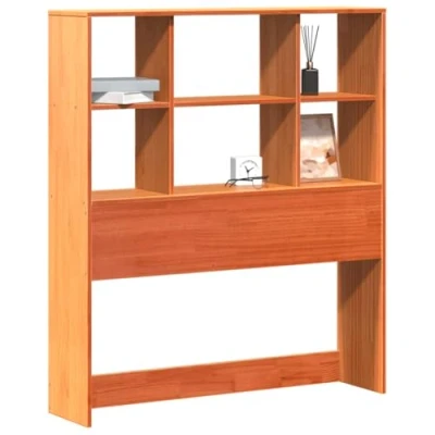 Imagen de vidaXL cabecero de Cama almacenaje Madera Maciza Pino marrón 90 cm, Cama, Maciza, con Compartimentos