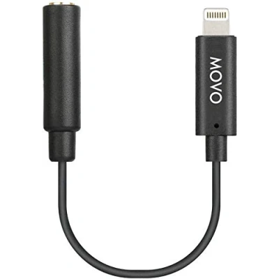 Imagen de Movo IMA 1 Cable Adaptador de micrófono TRRS Hembra 3,5 mm a Conector Lightning Compatible con Apple iPhone, iPad, Smartphones y tabletas, optimizado para micrófonos/Audio Profesional, Color