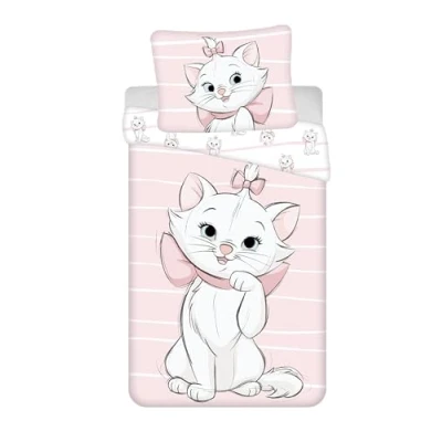 Imagen de Jerry fabrics Juego de cama bebé Marie Les Aristochats, 100% algodón, funda nórdica reversible 100 x 135 cm + almohada 40 60