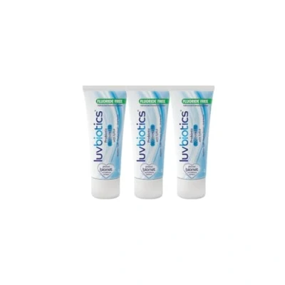 Imagen de Luvbiotics Pasta de dientes original con probióticos orales y xilitol Promotes Healthy Oral Microbiome for Fresh Breath, Gums &amp; Teeth Libre fluoruros, SLS, parabenos (3 paquetes 75