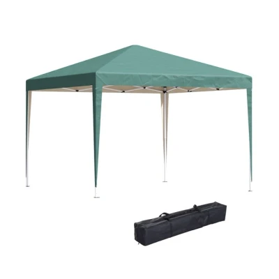 Imagen de Outsunny Carpa Plegable 3x3 m Cenador de Jardín Gazebo con Bolsa Transporte Altura Ajustable en 3 Niveles Anti UV e Impermeable para Exterior Terraza Patio Playa Verde