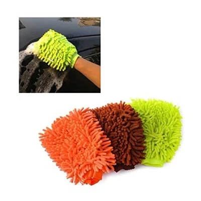 Imagen de 1 guante de microfibra para lavado coches con automático, guantes limpieza chenilla, limpiador polvo, cera, toalla coche/camión, sin pelusas, arañazos