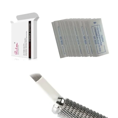 Imagen de Pinkiou 12 pin Microblading Needles Agujas de tatuaje para bolígrafos (50 piezas)