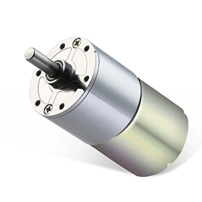 Imagen de Greartisan DC 12V 10RPM Motor de engranajes alto par eléctrico Micro Reducción velocidad con Eje salida centrado Caja cambios diámetro 37 mm