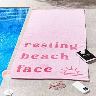 Imagen de Sassy B Toalla de Playa algodón para Descansar, 76 x 160 cm, Color Rosa