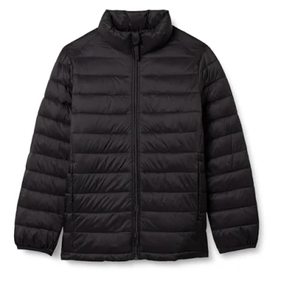 Imagen de Amazon Essentials Chaqueta Plumífera Plegable, Resistente al Agua y Ligera Niño, Negro, 10 años