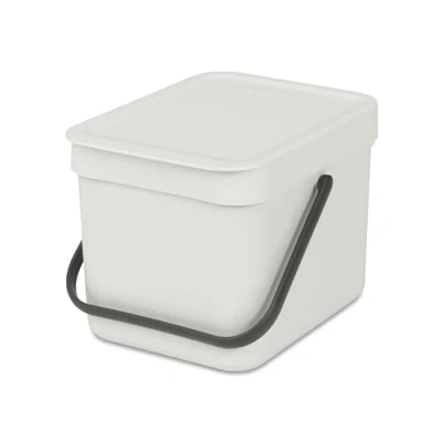 Imagen de Brabantia Sort &amp; Go Papelera Apilable 20L de Reciclaje Grande Asa Transporte Fácil Limpiar Adecuada como Accesorios Cocina Light Grey 28 x 45 22,5 cm