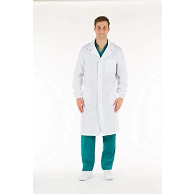 Imagen de GIMA La Empresa 26087 Unisex Camice Automáticos con Algodón, Talla 54, Color Blanco