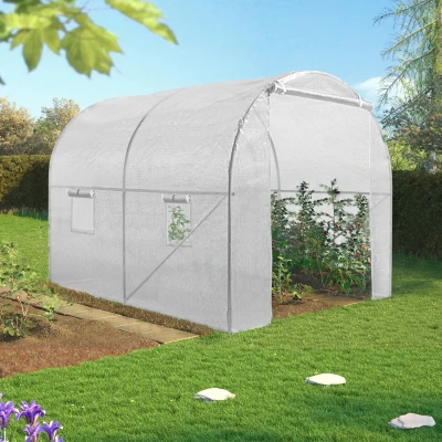 Imagen de IDMarket Invernadero de túnel jardín, 6 m², color blanco, gama hortalizas Roma, 2 x 3 m